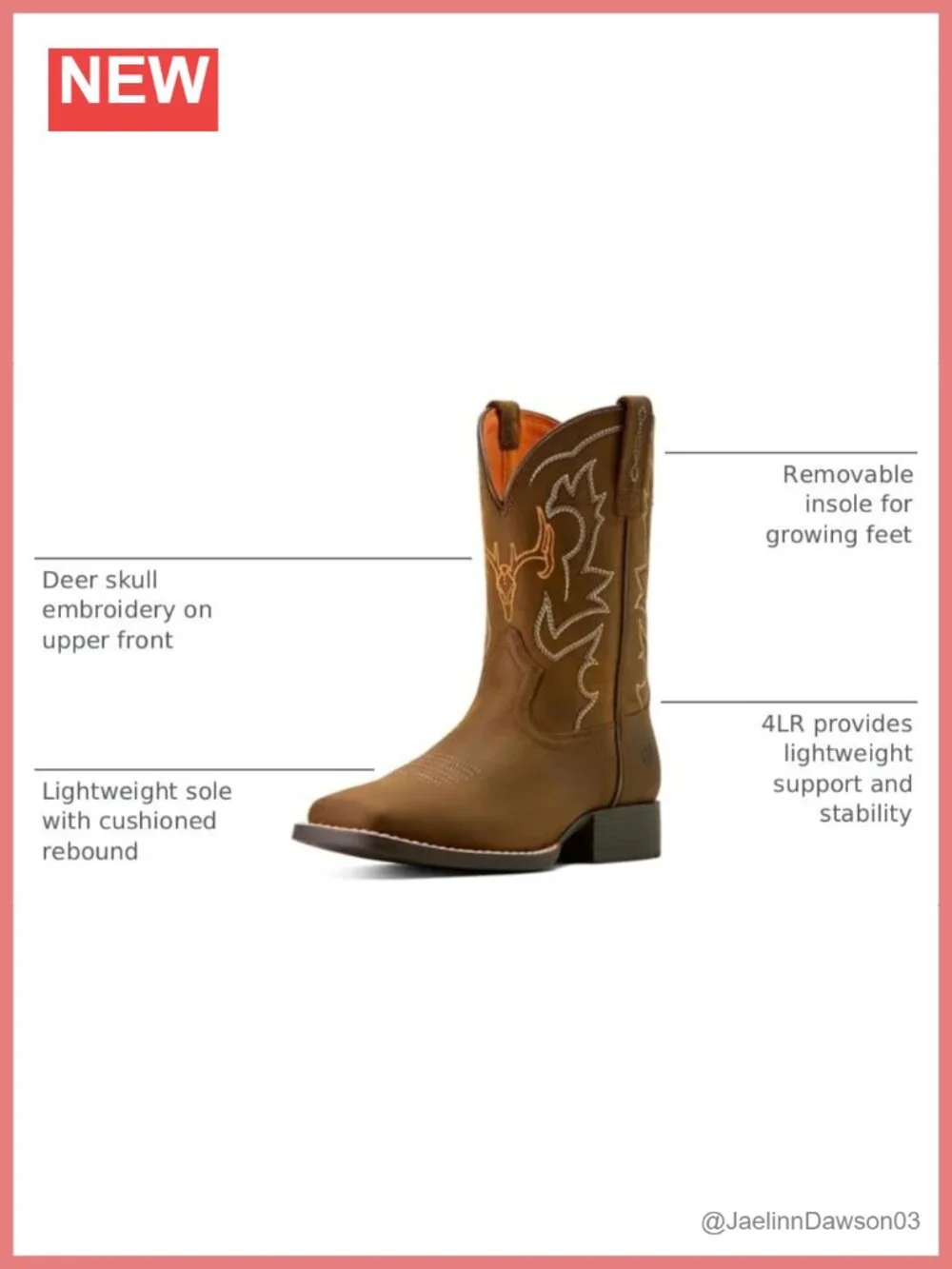 Ariat Kids Western Boots Square Toe Leather Calf High Pull-On
